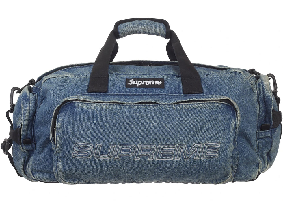 Supreme Denim Duffle Bag Washed Indigo