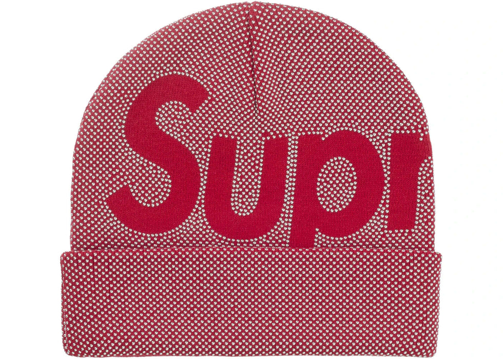 Supreme Studded Knockout Big Logo Beanie Red