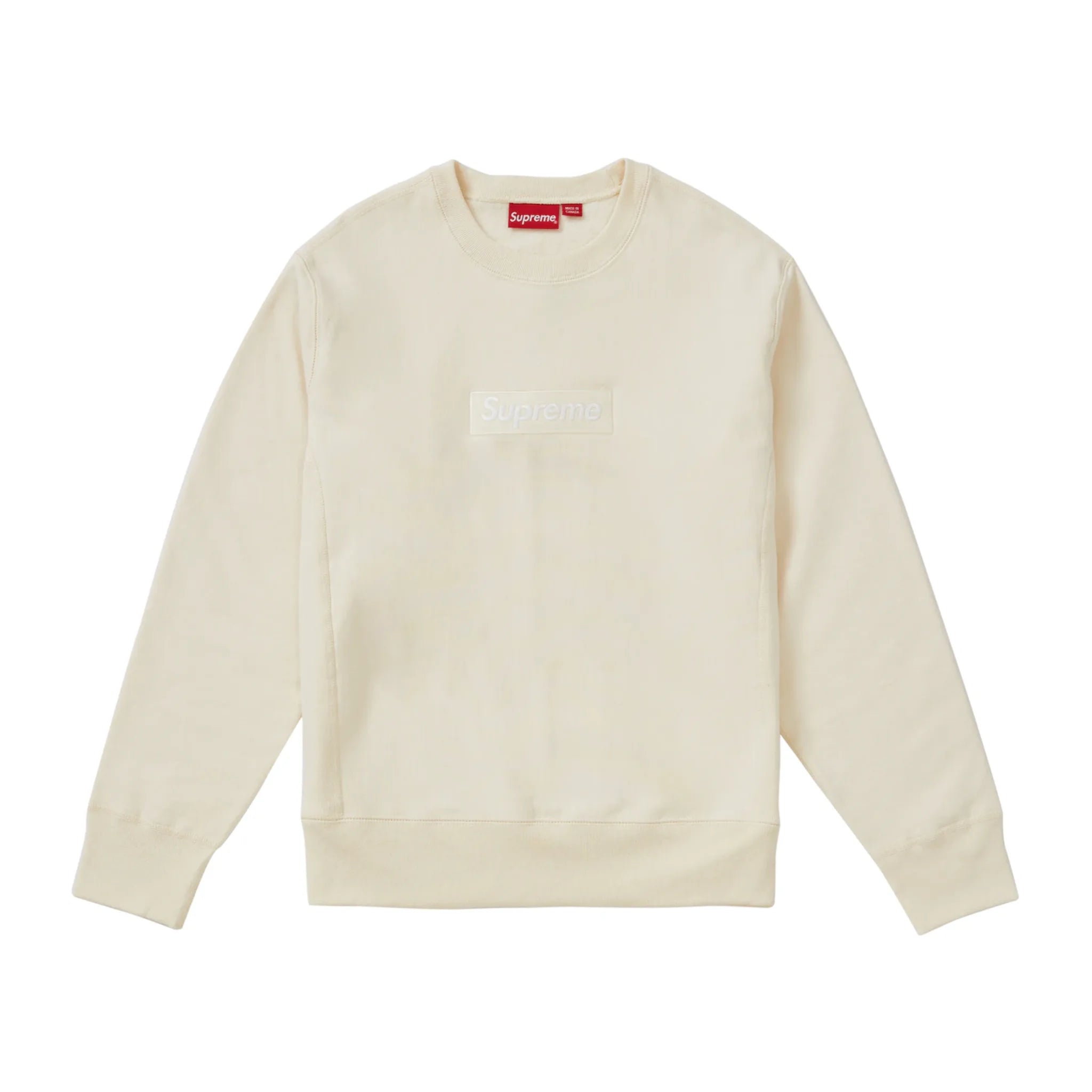 Supreme Box Logo Crewneck (FW18) Natural