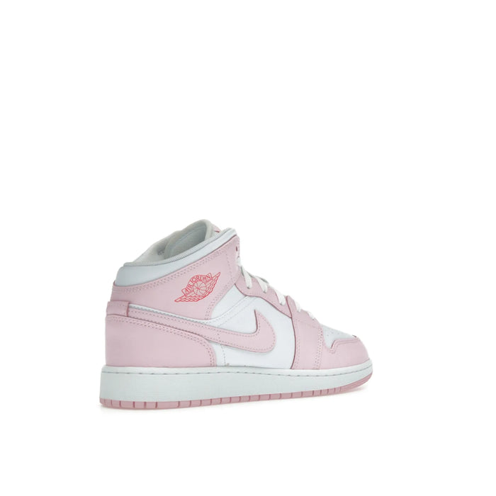 Jordan 1 Mid Pink Foam Fire Red (GS)