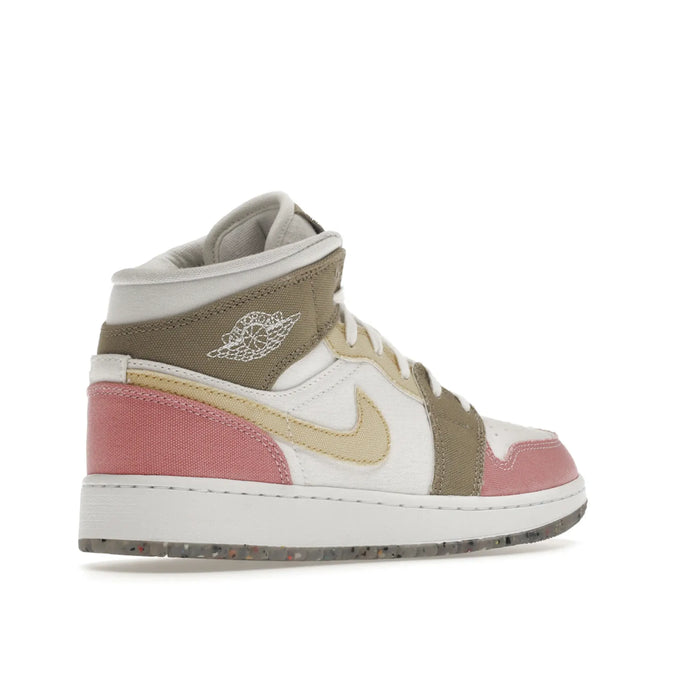 Jordan 1 Mid SE Pastel Vivid Green Grind (GS)