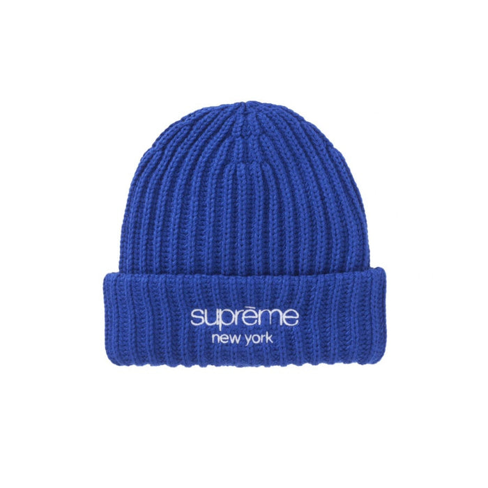 Supreme Chunky Rib Classic Logo Beanie Royal