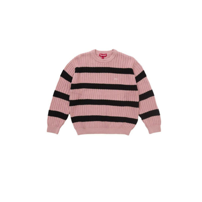 Supreme Loose Gauge Stripe Small Box Sweater Pink