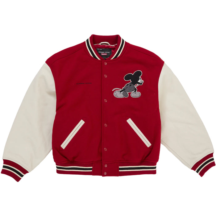Supreme Number (N)ine Mickey Varsity Jacket Red