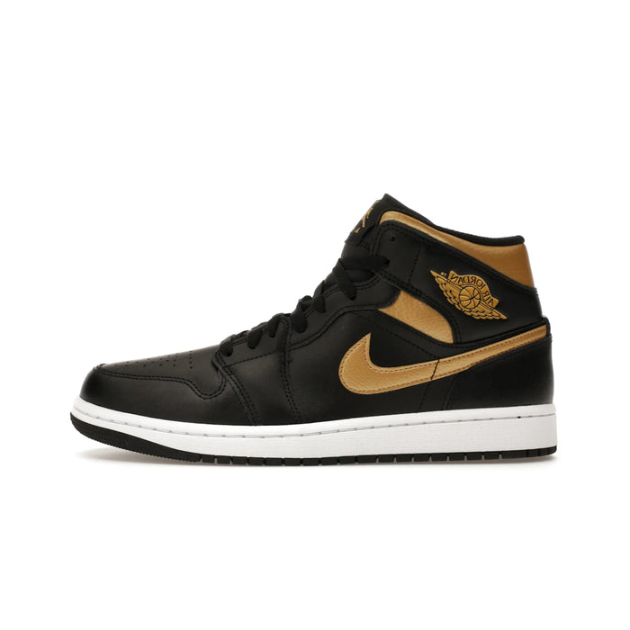 Jordan 1 Mid Black Metallic Gold