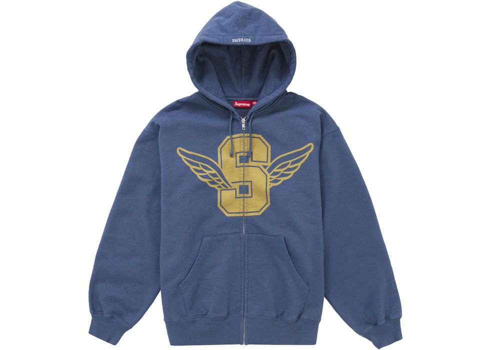 Supreme Wings Zip Up Hooded Sweatshirt Dark Blue