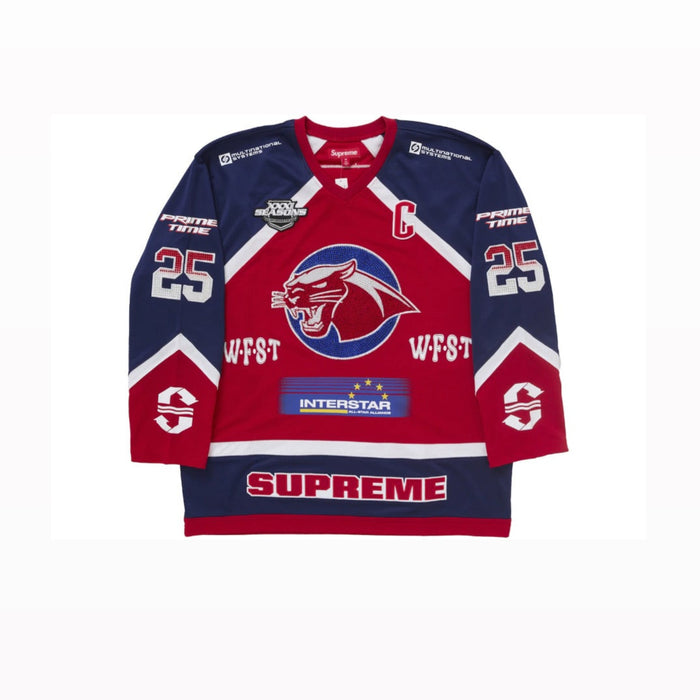 Supreme Rhinestone Hockey Jersey Red