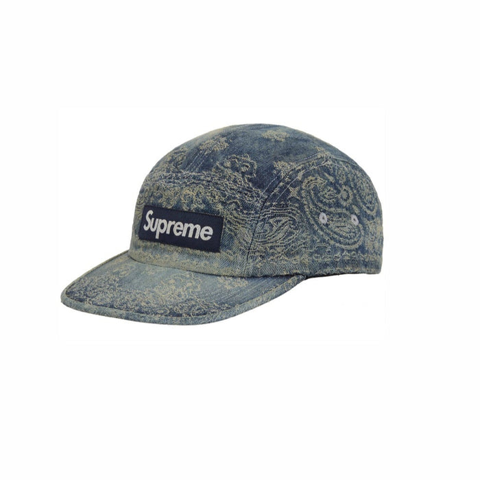 Supreme Bandana Jacquard Denim Camp Cap Blue