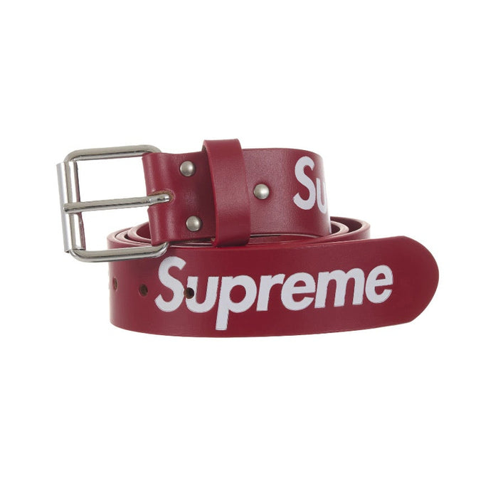 Supreme Repeat Leather Belt (FW25) Red