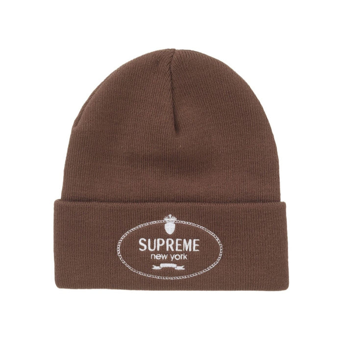 Supreme Crest Beanie Brown