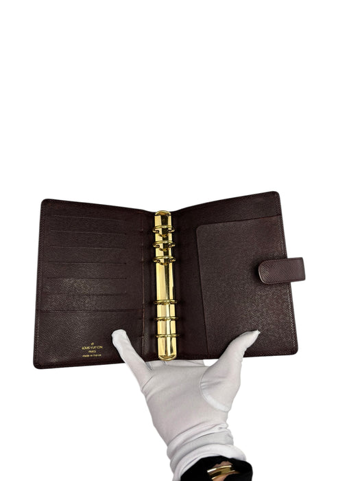 Louis Vuitton Taiga Leather Ring Agenda Cover MM (burgundy)