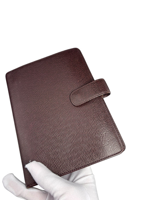 Louis Vuitton Taiga Leather Ring Agenda Cover MM (burgundy)