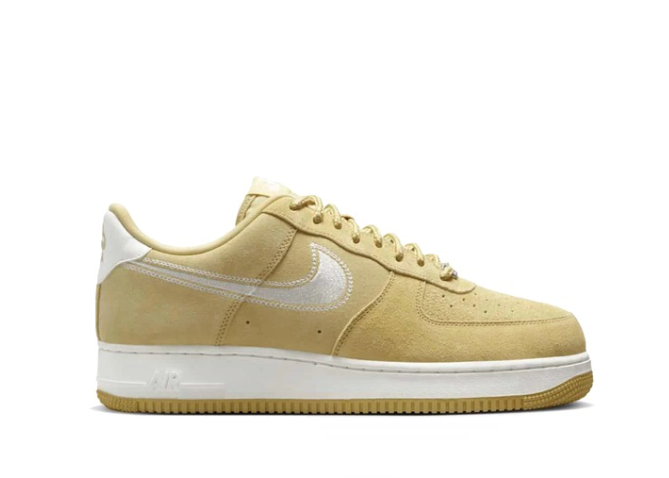 Nike Air Force 1 Low '07 LV8 Buff Gold Sail Embroidered Swoosh