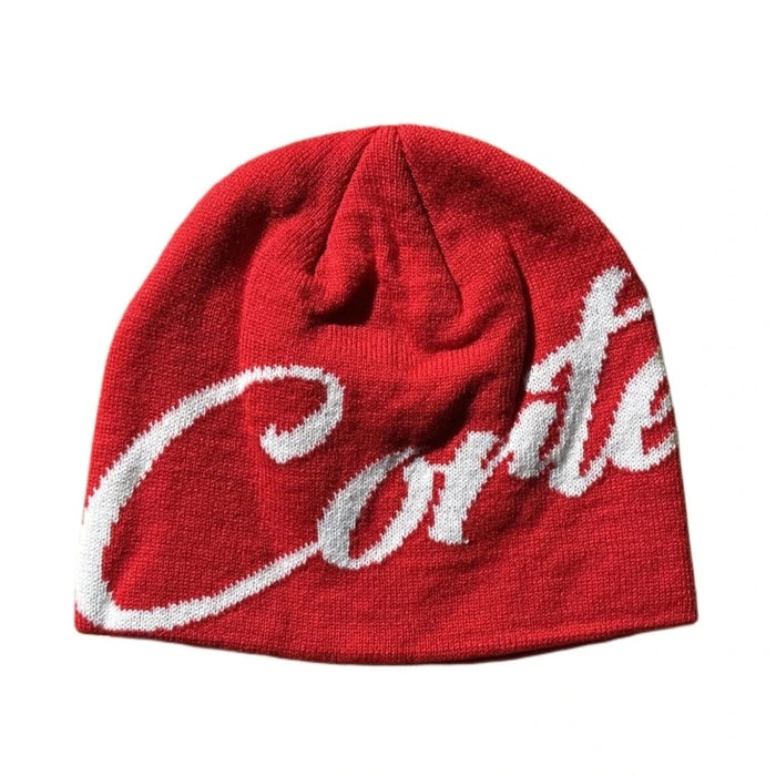 Corteiz Strike Skully Red Beanie