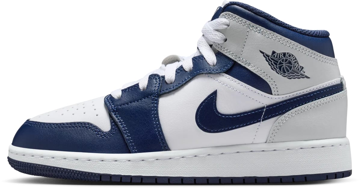 Jordan 1 Mid Grey Midnight Navy (GS)