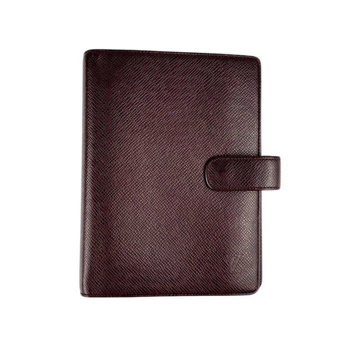 Louis Vuitton Taiga Leather Ring Agenda Cover MM (burgundy)