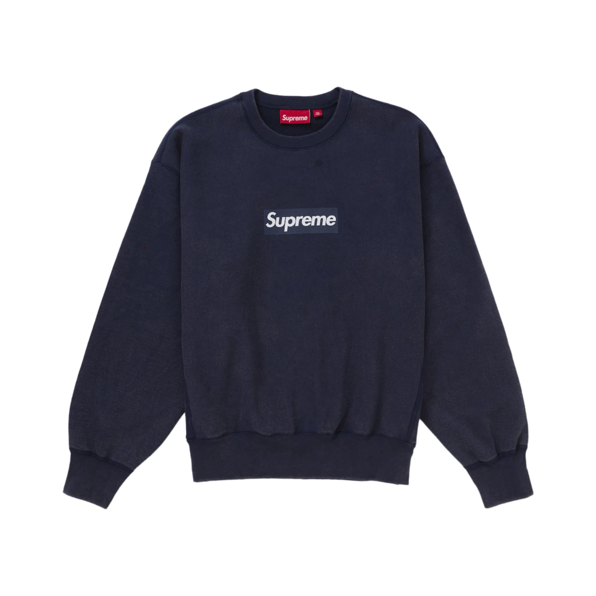 Supreme Washed Box Logo Crewneck Navy