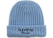 Supreme Classic Logo Chunky Ribbed Beanie (FW26) Light Blue