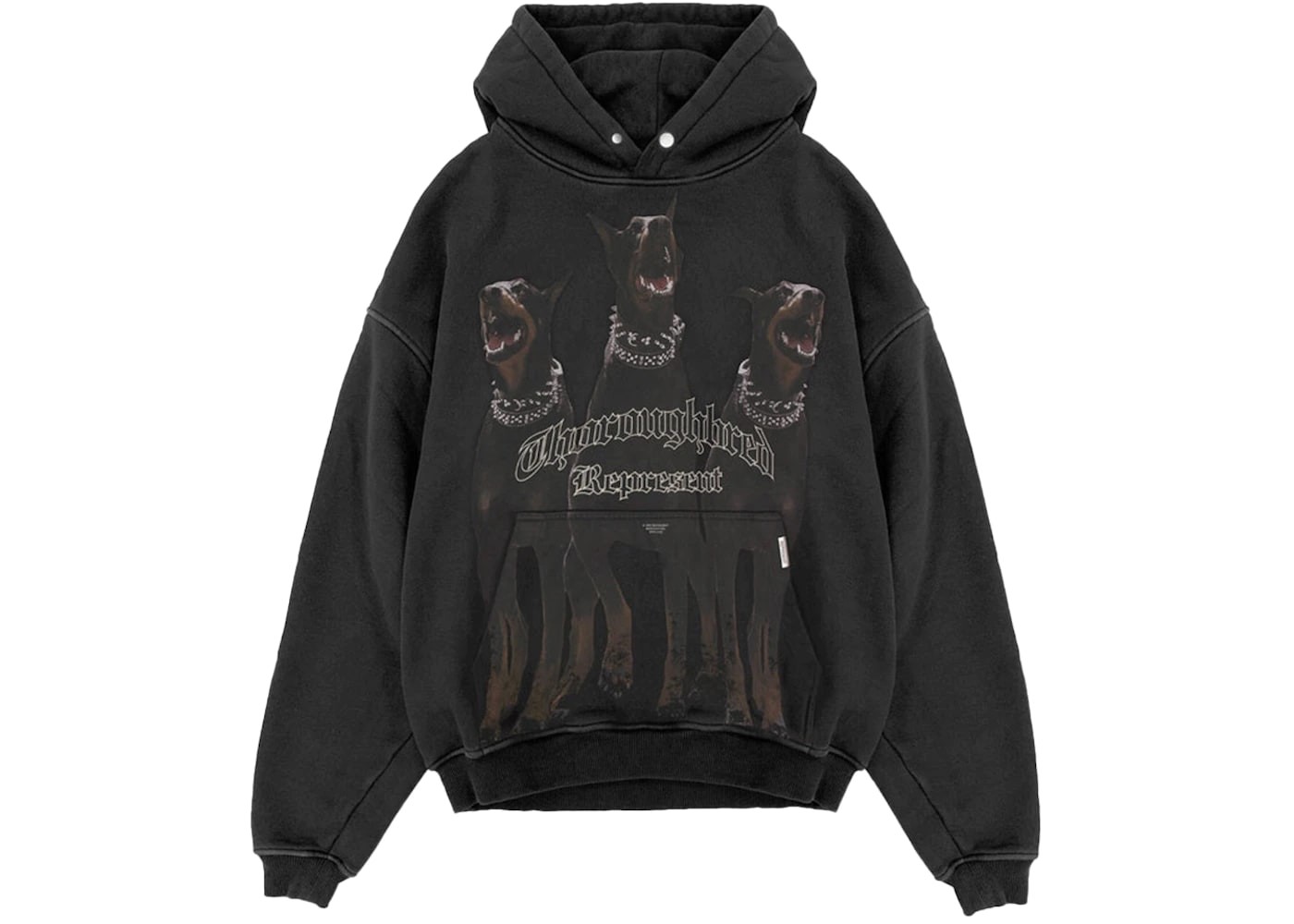 Represent Thoroughbred Oversized Hoodie Vintage Black