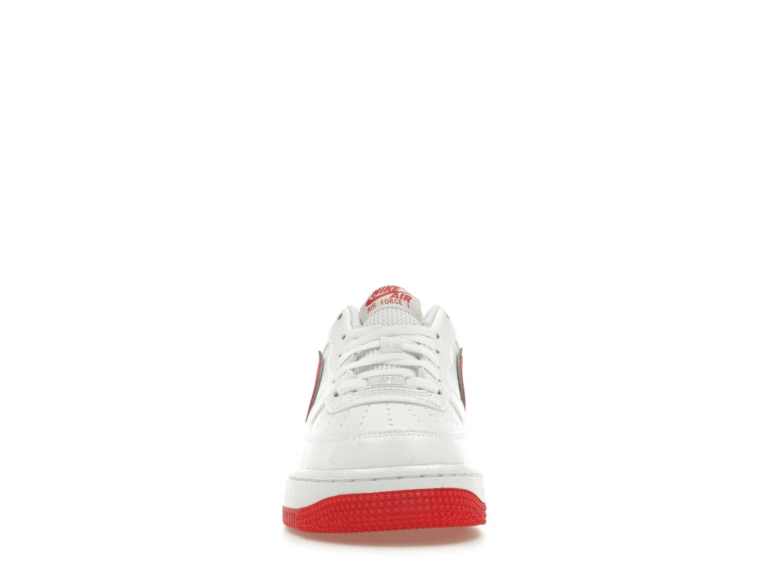Nike Air Force 1 White Habanero Red Mini Swoosh (GS)