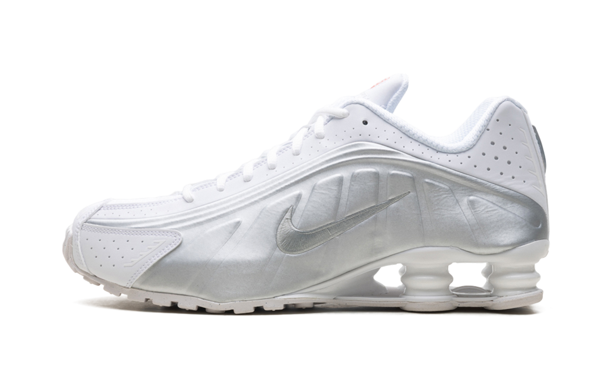 Nike Shox R4 White Bright Crimson Metallic Silver