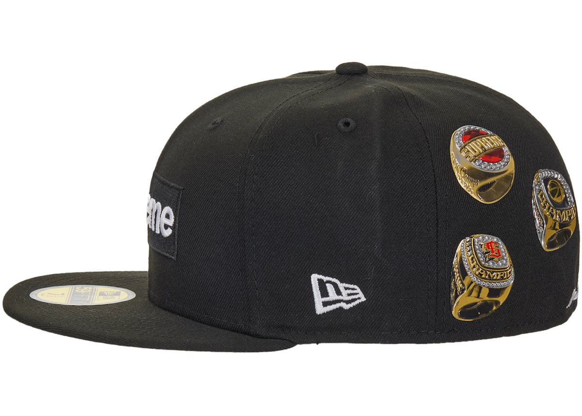 Supreme Rings Box Logo New Era 59Fifty Fitted Hat Black