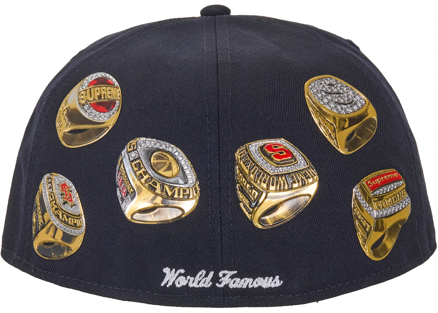 Supreme Rings Box Logo New Era 59Fifty Fitted Hat Navy