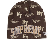 Supreme New Era Monogram Beanie Brown