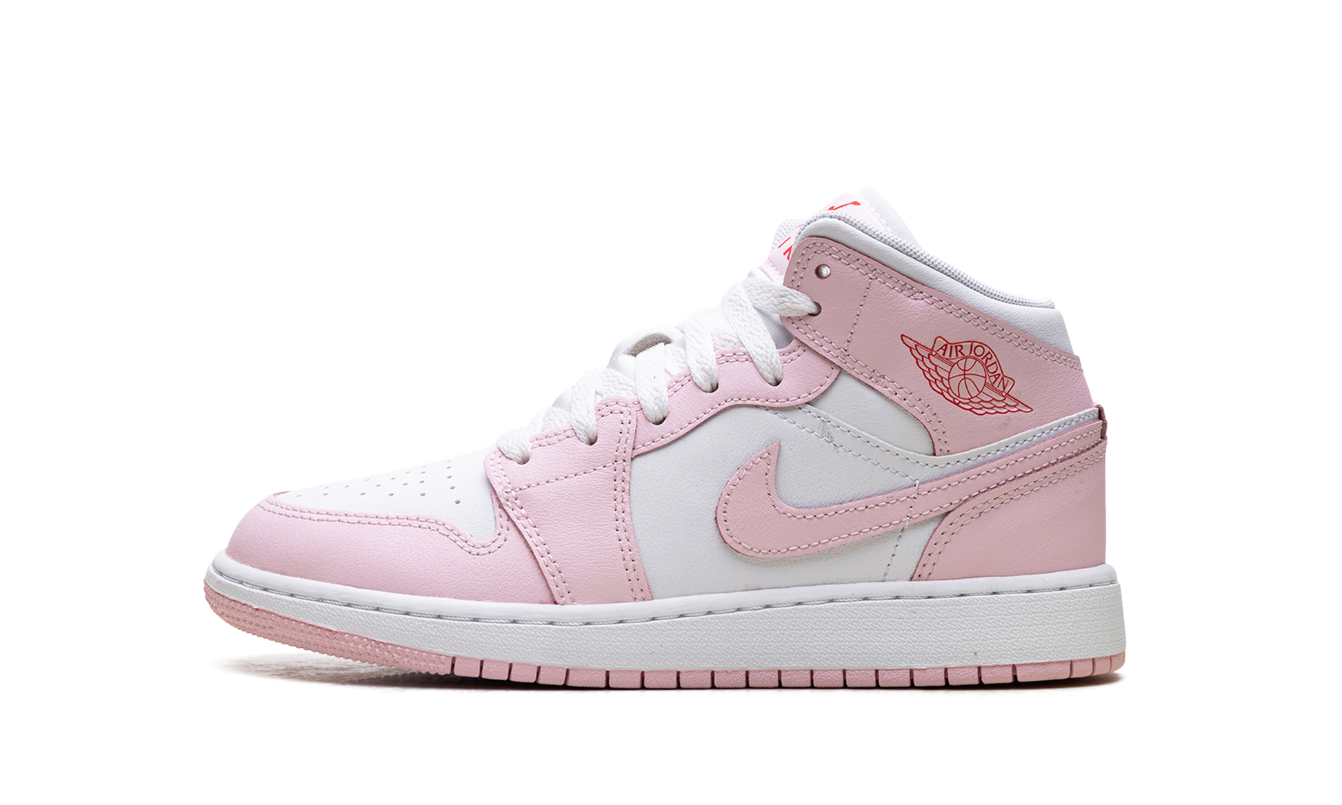 Jordan 1 Mid Pink Foam Fire Red (GS)