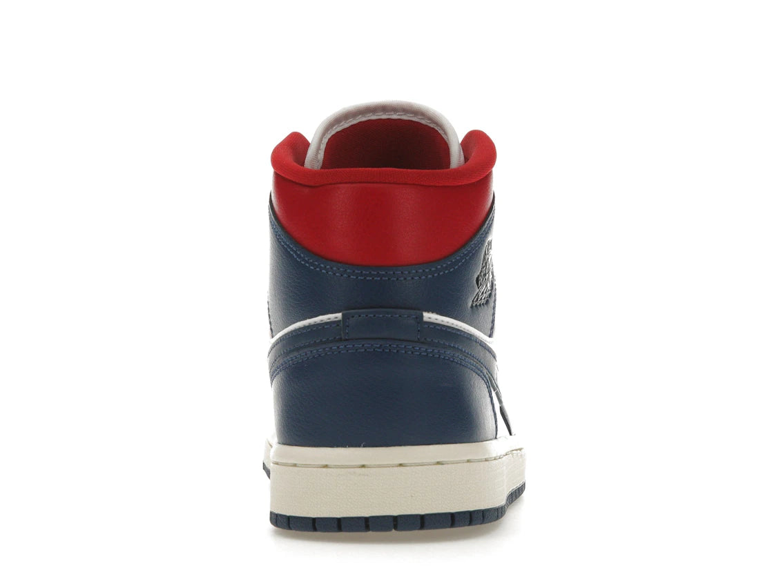 Jordan 1 Mid French Blue Gym Red (Women's)