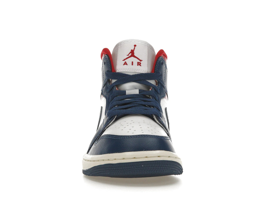 Jordan 1 Mid French Blue Gym Red (Women's)