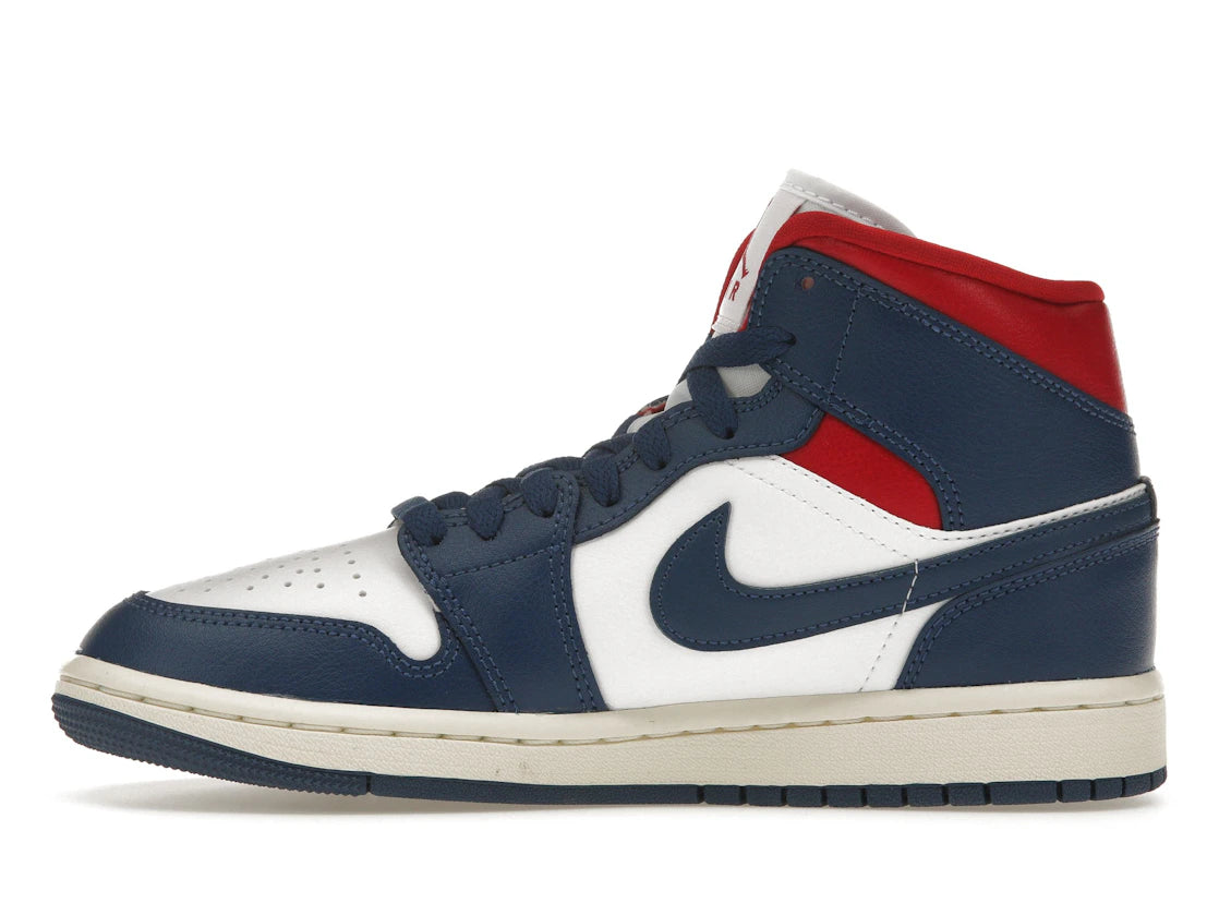 Jordan 1 Mid French Blue Gym Red (Women's)