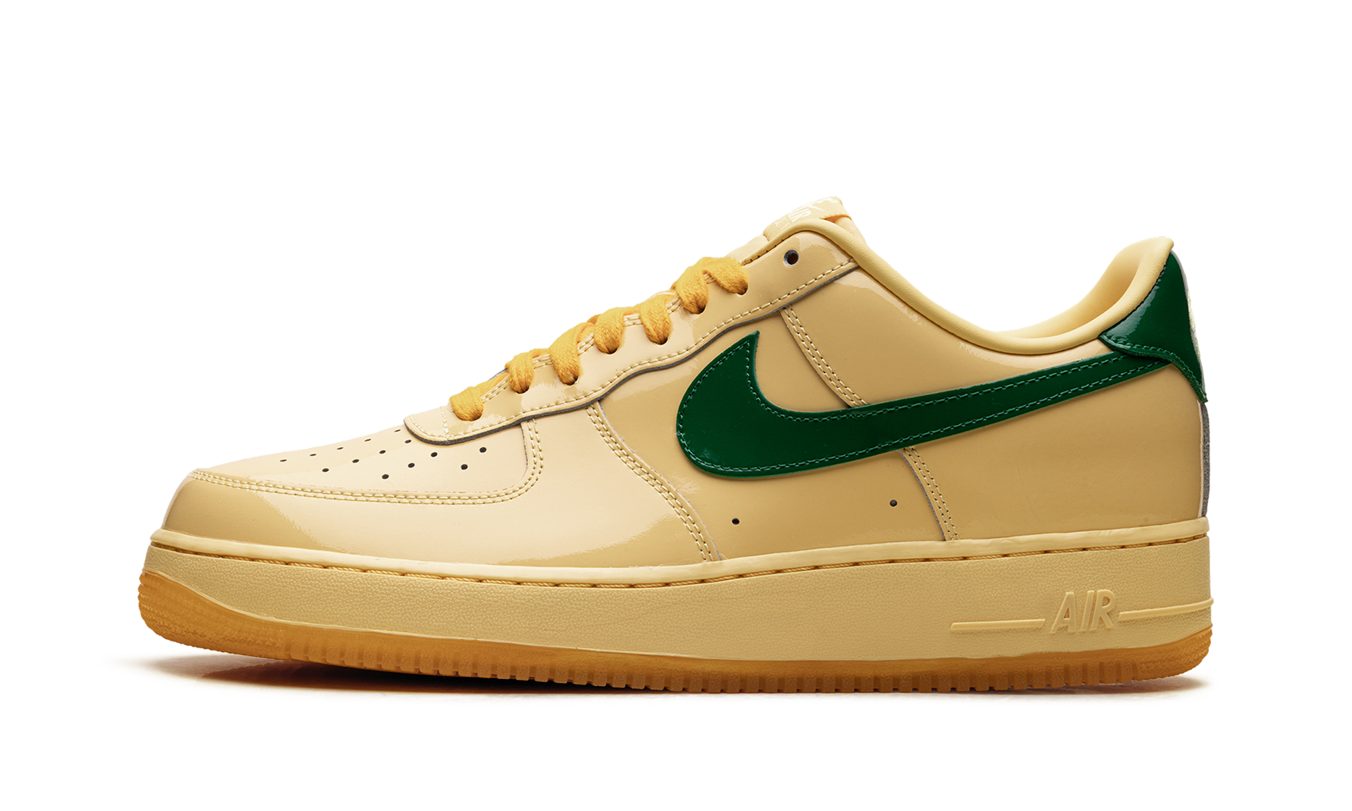 Nike Air Force 1 Low Patent Leather Topaz Gold Pine Green