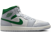 Jordan 1 Mid White Pure Platinum Pine Green