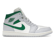 Jordan 1 Mid White Pure Platinum Pine Green
