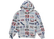 Supreme Flash Zip Up Hooded Sweatshirt White