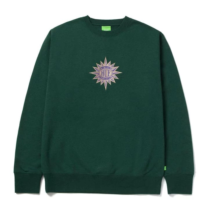 HUF New Sun Crewneck Forest Green