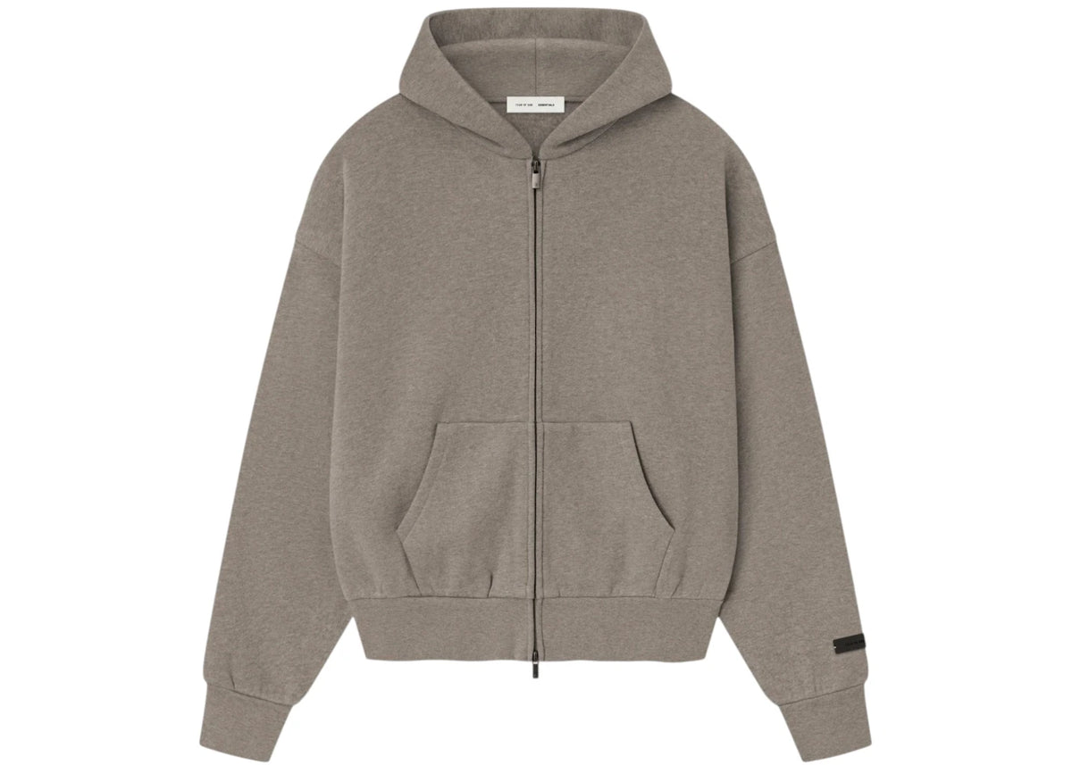 Fear of God Essentials Classic Fleece Zip-Up Hoodie Homestead Heather
