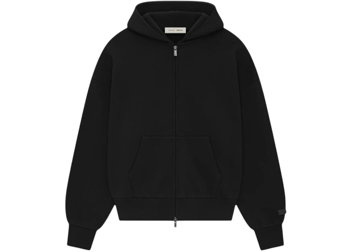 Fear of God Essentials Classic Full Zip-Up Hoodie Jet Black