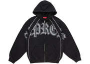 Supreme Paneled Zip Up Hooded Sweatshirt Black