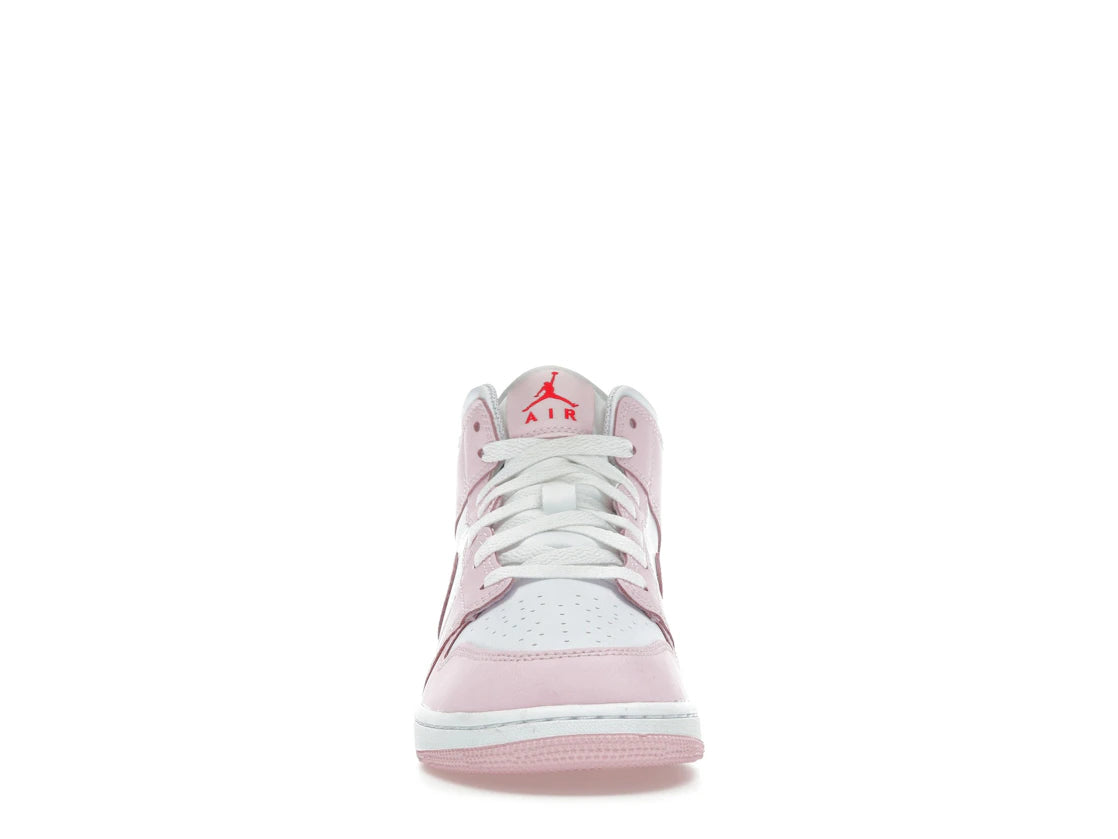 Jordan 1 Mid Pink Foam Fire Red (GS)
