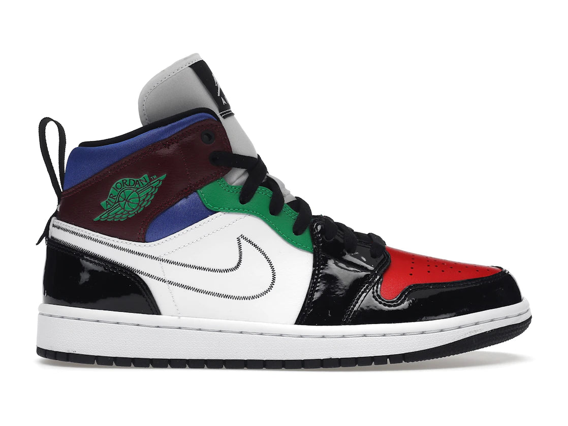 Jordan 1 Mid SE Black White Multi-Color (Women's)